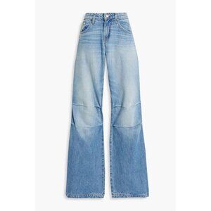 EB Denim Loon Low Rise Wide Leg Jean in Mid Denim